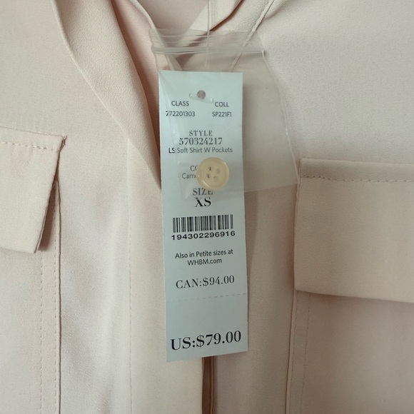 White House Black Market Soft Pink Blouse - Picture 3 of 4